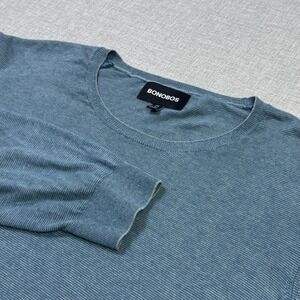 Bonobos Slim Lightweight Sweater Pullover Mens XL Blue Cotton Crew Neck Cotton
